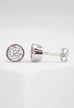Ohrstecker Weissgold 750 Zirkonia 7mm