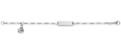 Plaketten-Armband Engel Silber 925 Figaro, 1.7mm, 14cm
