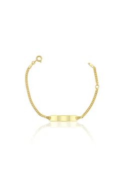 Plaketten-Armband Gelbgold 375 Panzer geschliffen, 2.1mm, 14cm