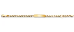 Plaketten-Armband Gelbgold 750 Marine-Panzer, 2.2mm, 14cm
