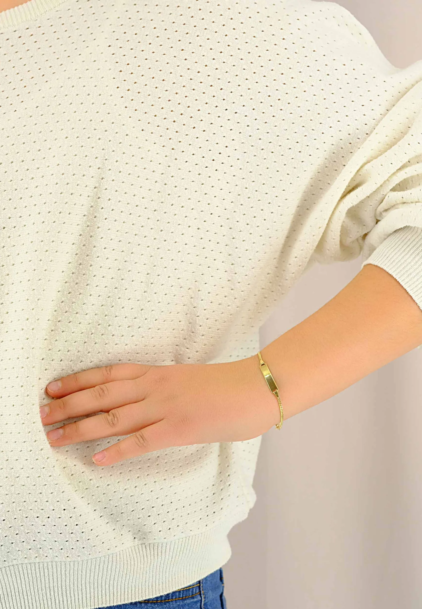 Plaketten-Armband Gelbgold 750 Panzer, 1.7mm, 14cm