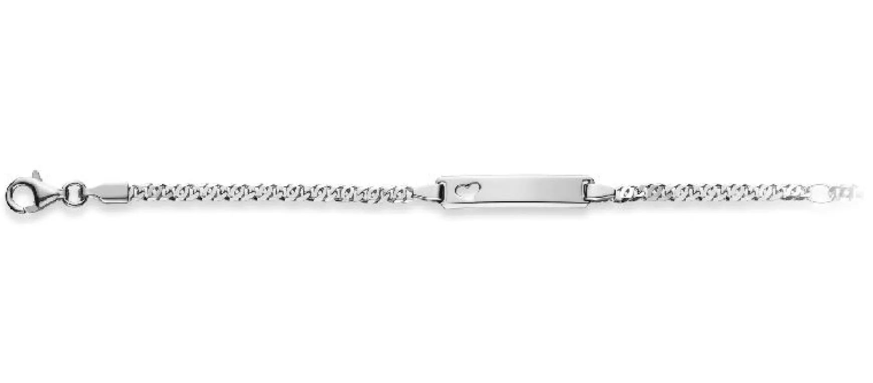 Plaketten-Armband Herz Silber 925 Falkenauge, 2.6mm, 14cm