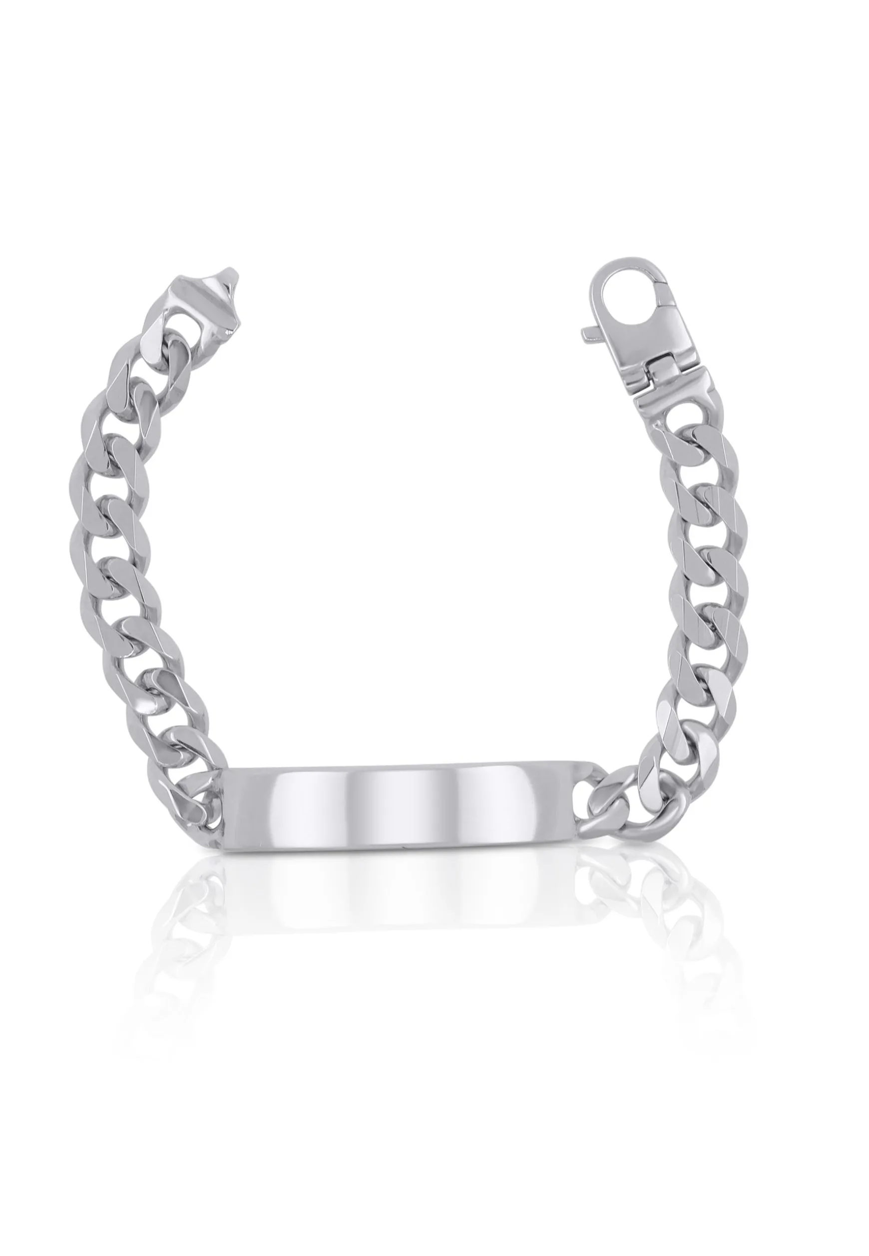 Plaketten-Armband Silber 925 Panzer, 9.4mm, 19cm