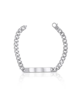 Plaketten-Armband Silber 925 Panzer, 7.2mm, 21cm