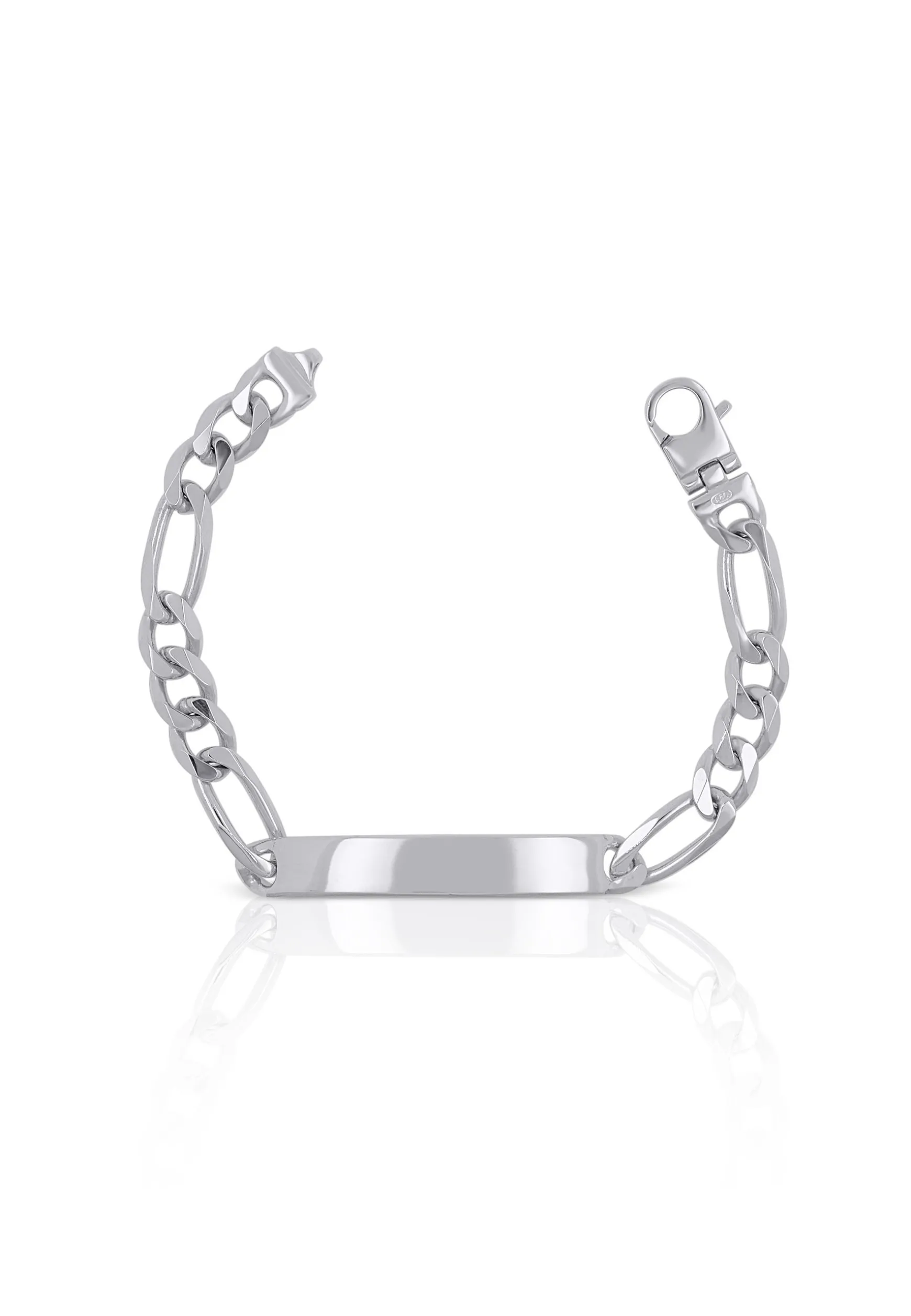 Plaketten-Armband Silber 925 Figaro, 8mm, 21cm