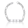 Plaketten-Armband Silber 925 Figaro, 6.3mm, 21cm