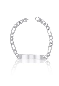 Plaketten-Armband Silber 925 Figaro, 6.3mm, 21cm