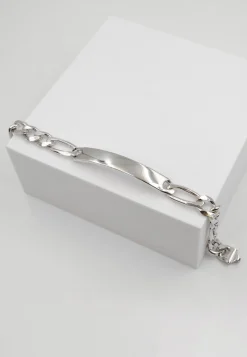 Plaketten-Armband Silber 925 Figaro, 8mm, 21cm