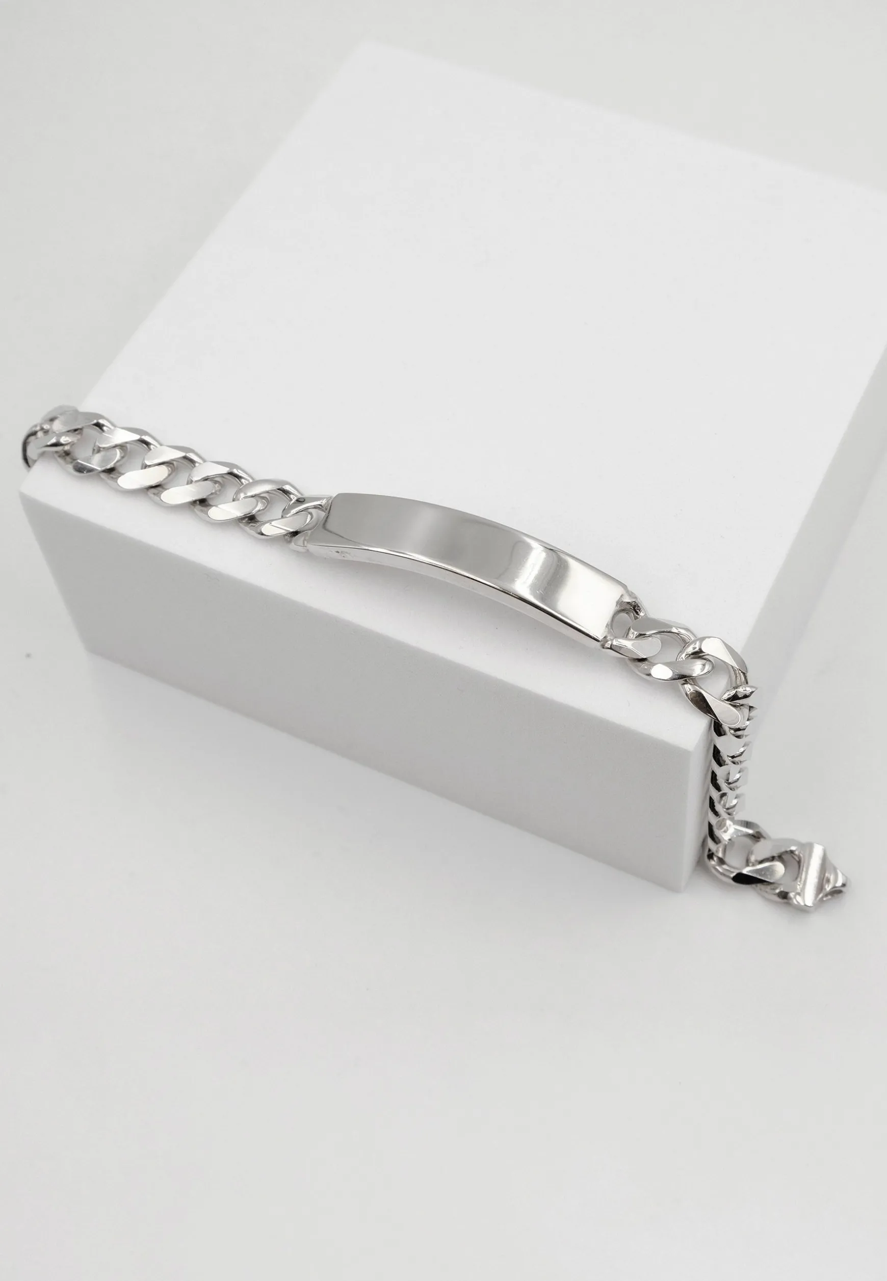 Plaketten-Armband Silber 925 Panzer, 9.4mm, 19cm