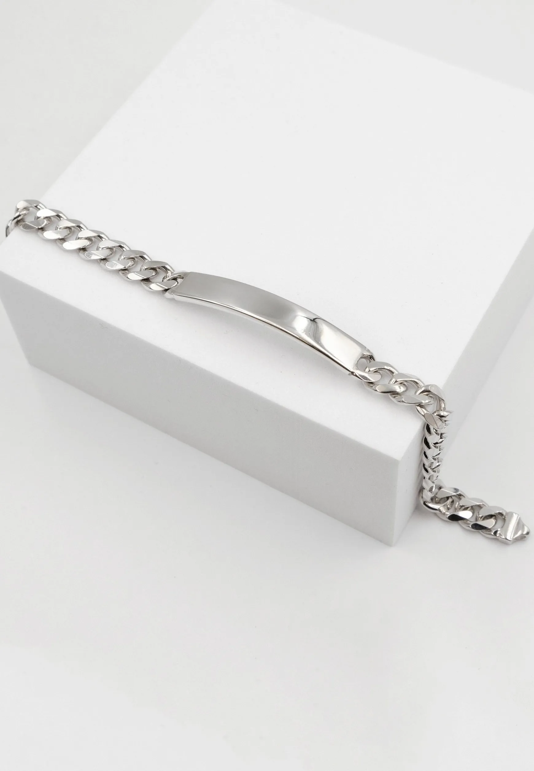 Plaketten-Armband Silber 925 Panzer, 7.2mm, 19cm