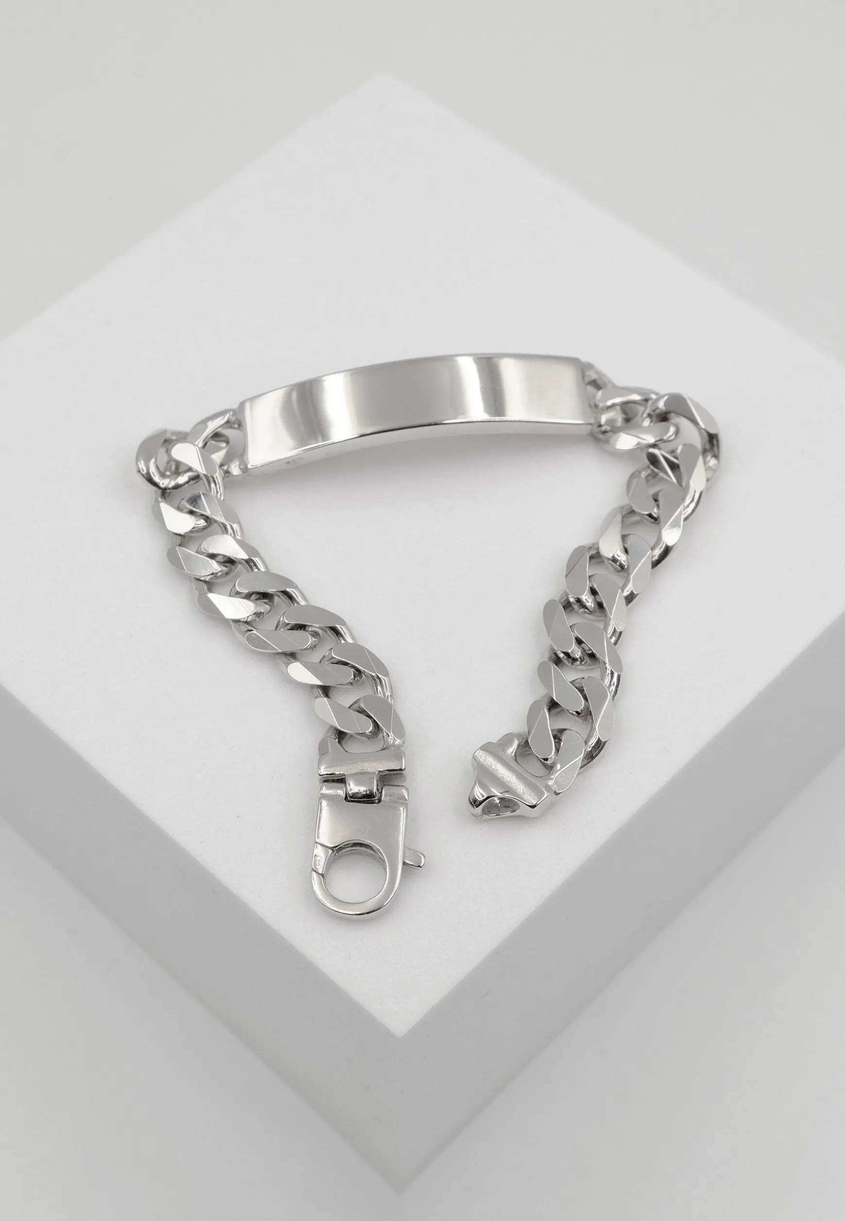 Plaketten-Armband Silber 925 Panzer, 9.4mm, 19cm