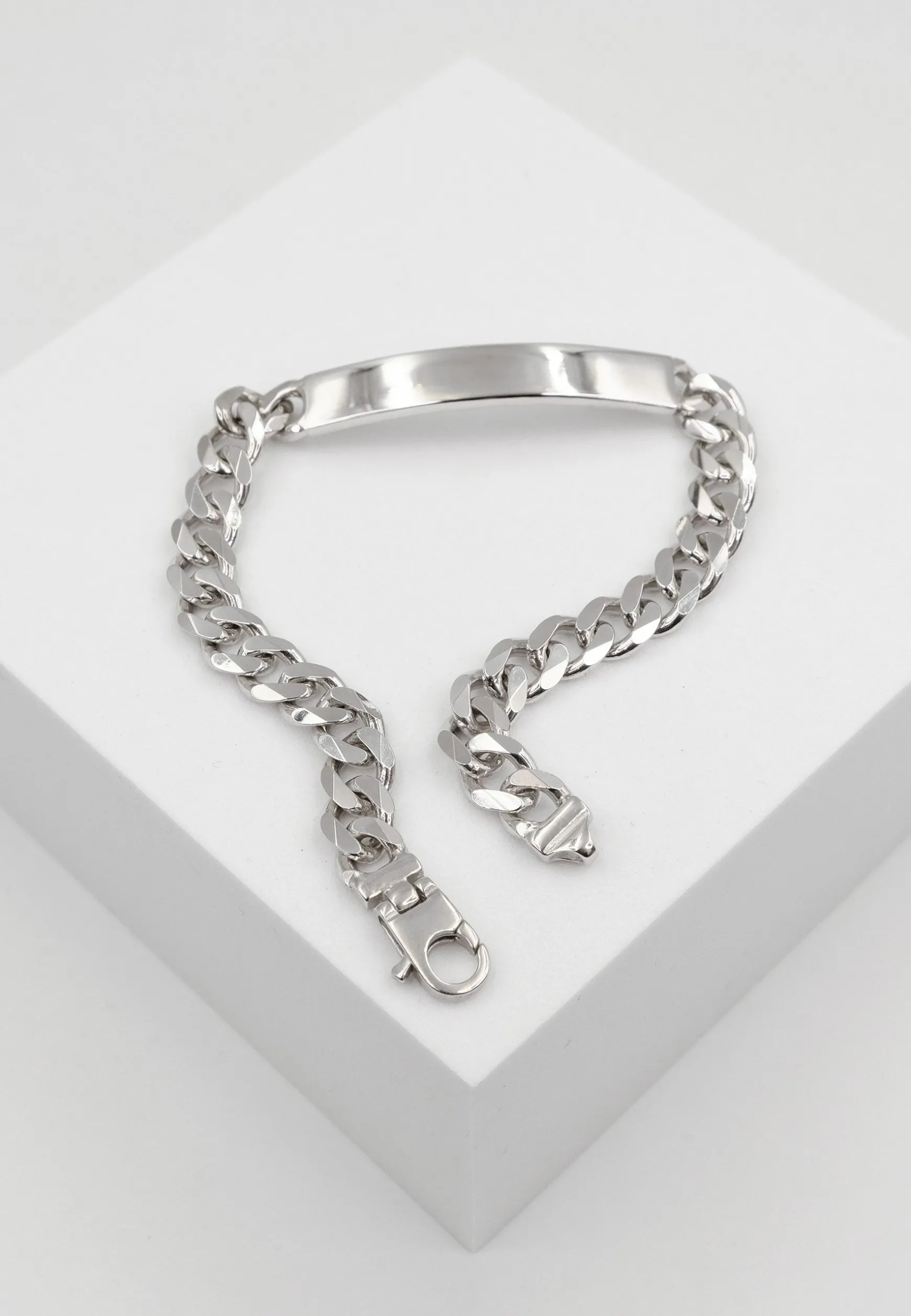 Plaketten-Armband Silber 925 Panzer, 7.2mm, 19cm