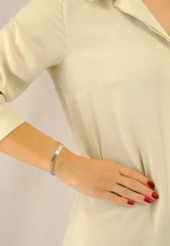 Plaketten-Armband Silber 925 Figaro, 6.3mm, 21cm