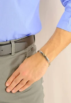 Plaketten-Armband Silber 925 Figaro, 8mm, 21cm