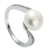 Ring 925 Silber Süsswasserperle Zirkonia