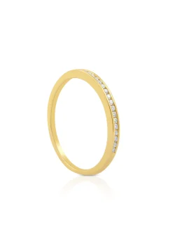 Ring Gelbgold 750 Brillanten 0.10ct. Rivière Kanalfassung (52)