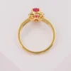Ring Gelbgold 750 Rubin 1.10ct. Brillanten 0.40ct. (52)