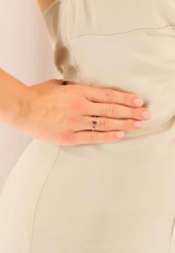 Ring Gelbgold 750 Rubin 1.10ct. Brillanten 0.40ct. (52)