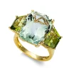 Ring 750/18K Gelbgold Amethyst 10.6ct. Peridot 4.1ct.
