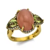 Ring 750/18K Gelbgold Diamant 0.2ct. Mondstein 9ct.