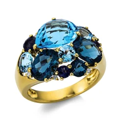Ring 750/18K Gelbgold Diamant 0.05ct. Topas 8.2ct.