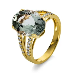 Ring 750/18K Gelbgold Diamant 0.25ct. Amethyst 5.35ct.