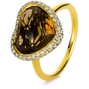 Ring 750/18K Gelbgold Diamant 0.35ct. Quarz 6.07ct.