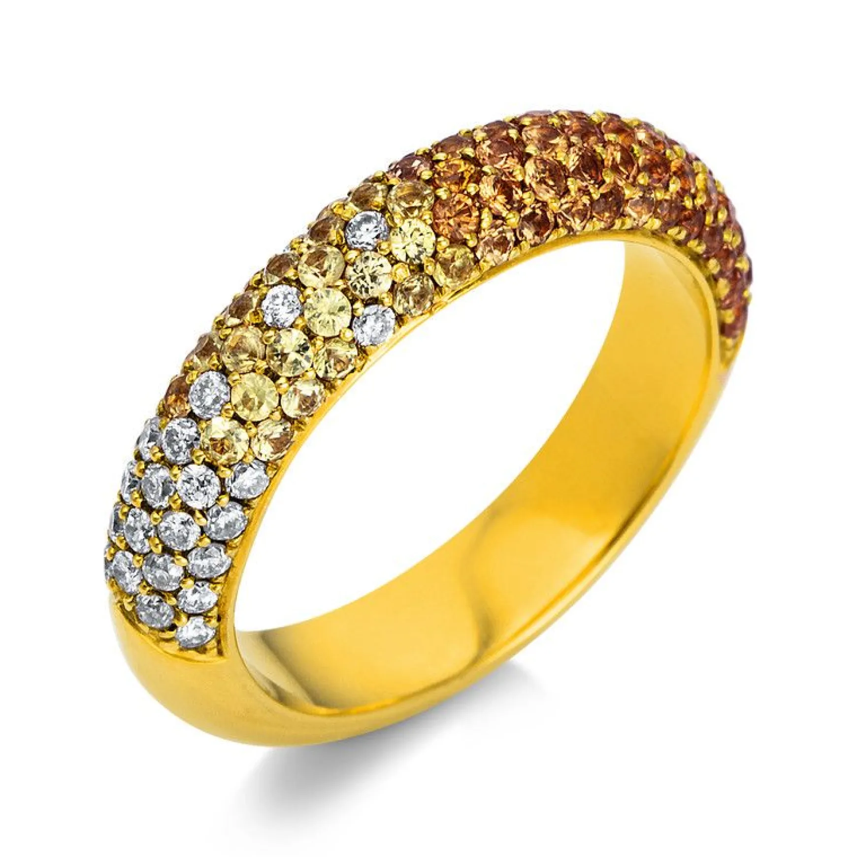 Ring 750/18K Gelbgold Diamant 0.27ct. Safir 0.99ct.