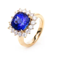 Ring 750/18K Gelbgold Diamant 1.44ct. Tansanit 7.17ct.