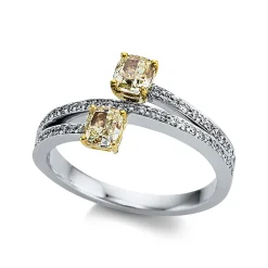 Ring 750/18K Gelbgold/Weissgold Diamant 1.02ct.