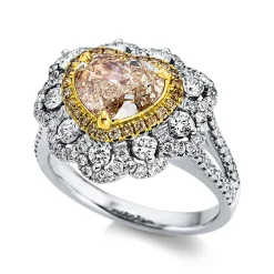 Ring 750/18K Gelbgold/Weissgold Diamant 3.16ct.