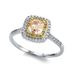 Ring 750/18K Gelbgold/Weissgold Diamant 1.35ct.