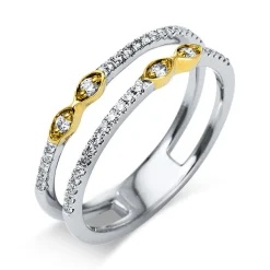 Ring 750/18K Gelbgold/Weissgold Diamant 0.22ct.