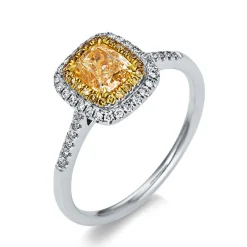 Ring 750/18K Gelbgold/Weissgold Diamant 1.04ct.