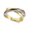Ring 585/14K Gelbgold/Weissgold/Rotgold Diamant 0.16ct.