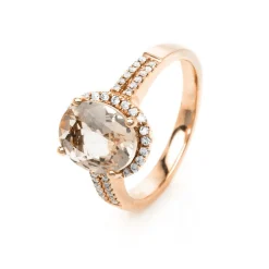 Ring 585/14K Roségold Diamant 0.25ct. Morganit 1.82ct.