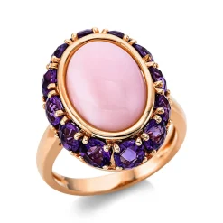 Ring 750/18K Rotgold Amethyst 3.1ct. Opal 4.3ct.