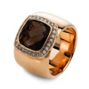 Ring 750/18K Rotgold Diamant 0.35ct. Rauchquarz 4.27ct.