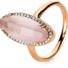 Ring 750/18K Rotgold Diamant 0.2ct. Rosenquarz 4.45ct.