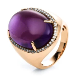 Ring 750/18K Rotgold Diamant 0.38ct. Perlmutt 14.44ct.