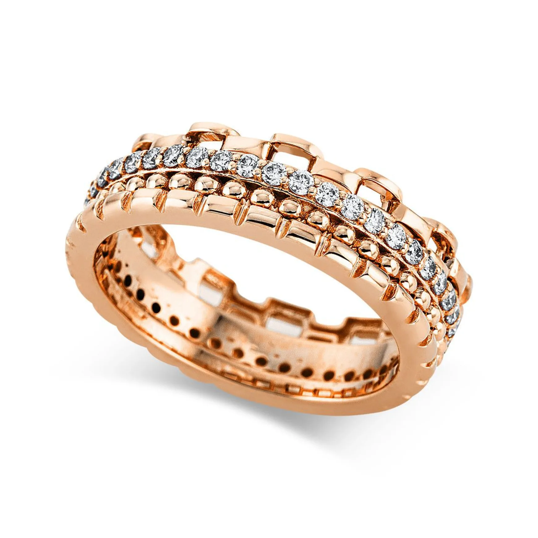 Ring 585/14K Rotgold Diamant 0.43ct.