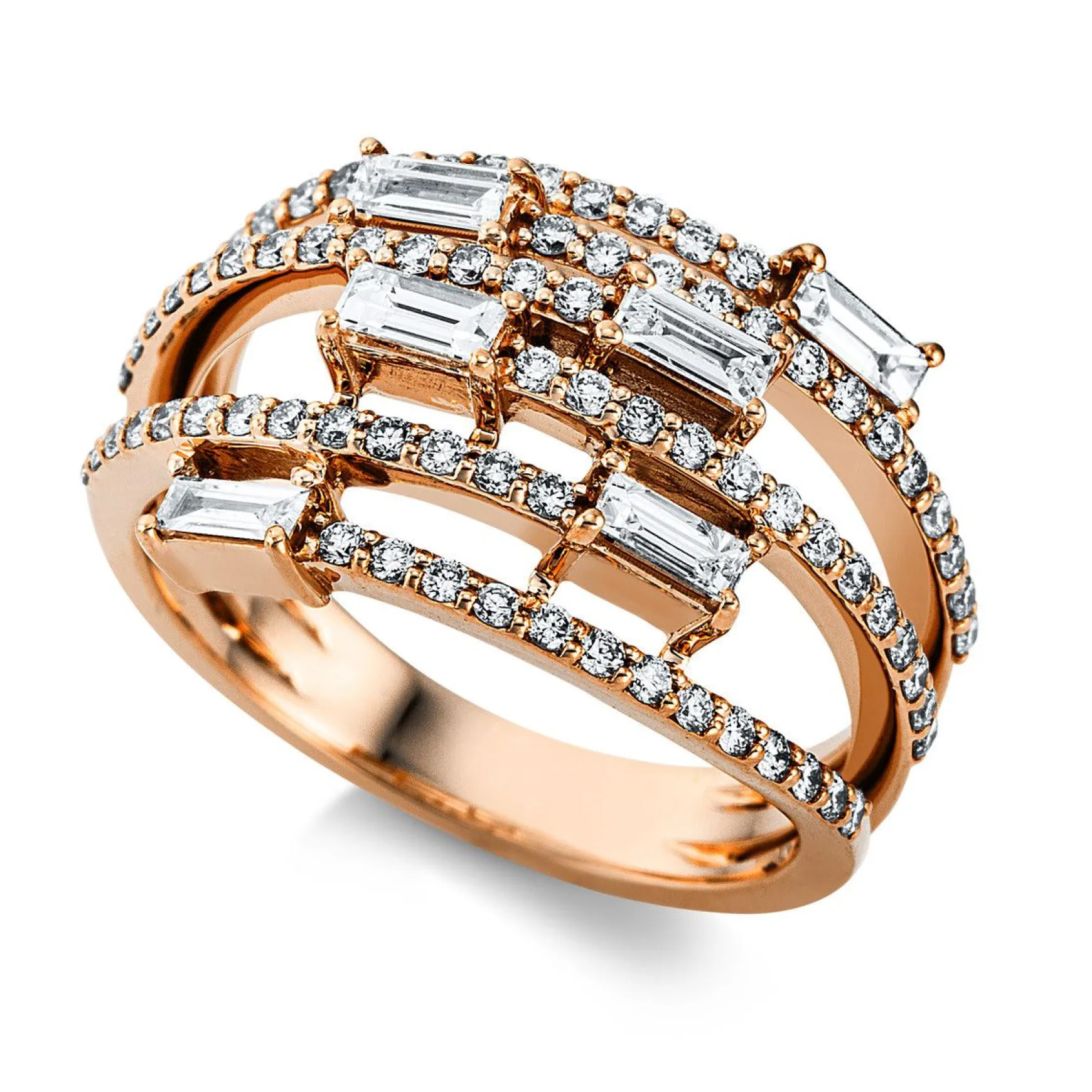 Ring 750/18K Rotgold Diamant 0.94ct.