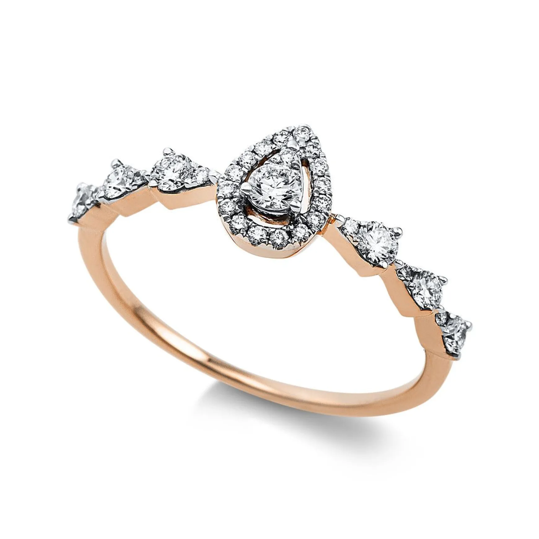 Ring 750/18K Rotgold Diamant 0.39ct.