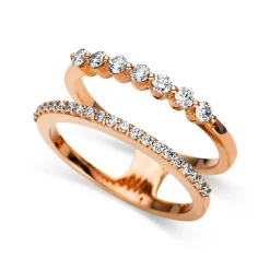 Ring 750/18K Rotgold Diamant 0.44ct.