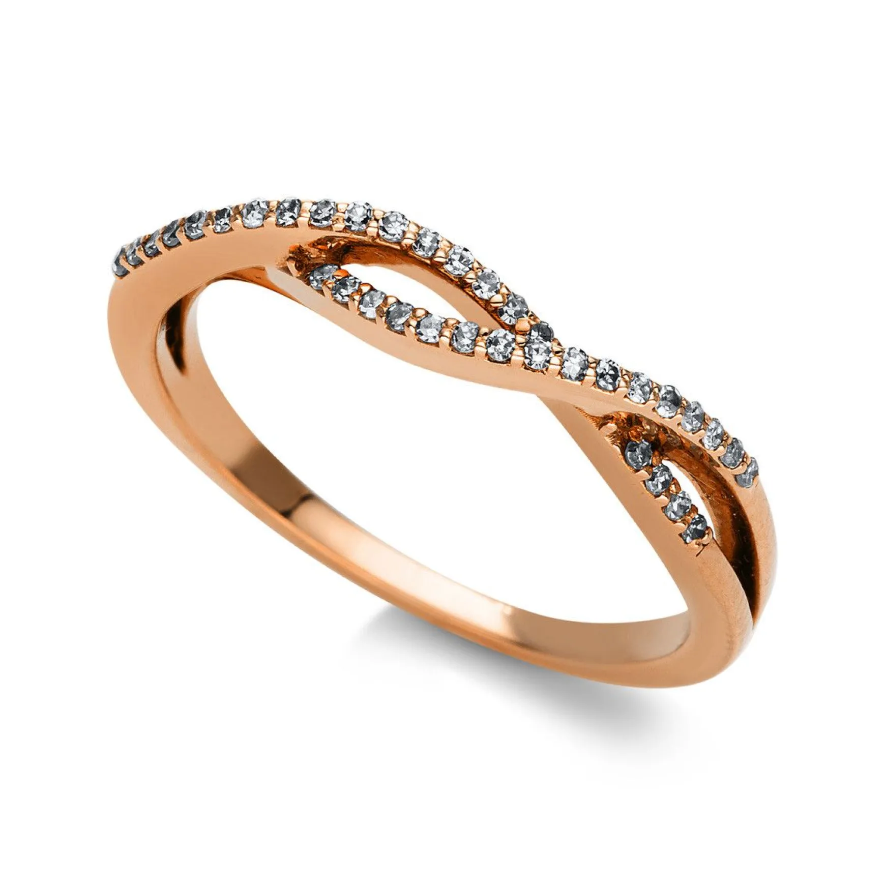 Ring 750/18K Rotgold Diamant 0.13ct.