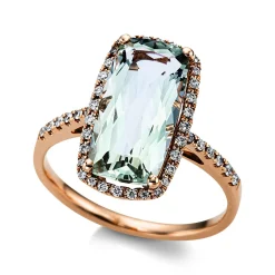 Ring 750/18K Rotgold Diamant 0.21ct. Amethyst 3.8ct.