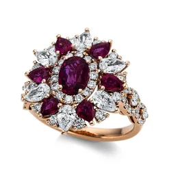 Ring 750/18K Rotgold Diamant 1.8ct. Rubin 1.93ct.