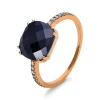 Ring 750/18K Rotgold Diamant 0.14ct. Hematit 5.36ct.