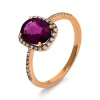 Ring 750/18K Rotgold Diamant 0.18ct. Rhodolith 2.65ct.