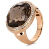 Ring 750/18K Rotgold Diamant 0.26ct. Rauchquarz 10.36ct.